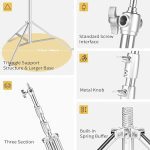 QIHE Stainless Steel Light Stand 110in/2.8m Heavy Duty Light Stand - Image 2