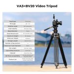 K&F Fluid Head Camera Tripod VA3+BV60 - Image 2