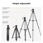 K&F Aluminum Transverse with Fluid Head, Camera Tripod VA18+ VH081 - Image 6