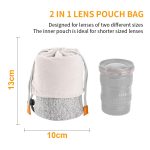 K&F Protective Camera Lens Pouch 2L 10*18cm - Image 3