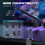 FIFINE BM88 Low-profile Mic Arm Stand for Streaming, Podcasting (Black) - Image 3