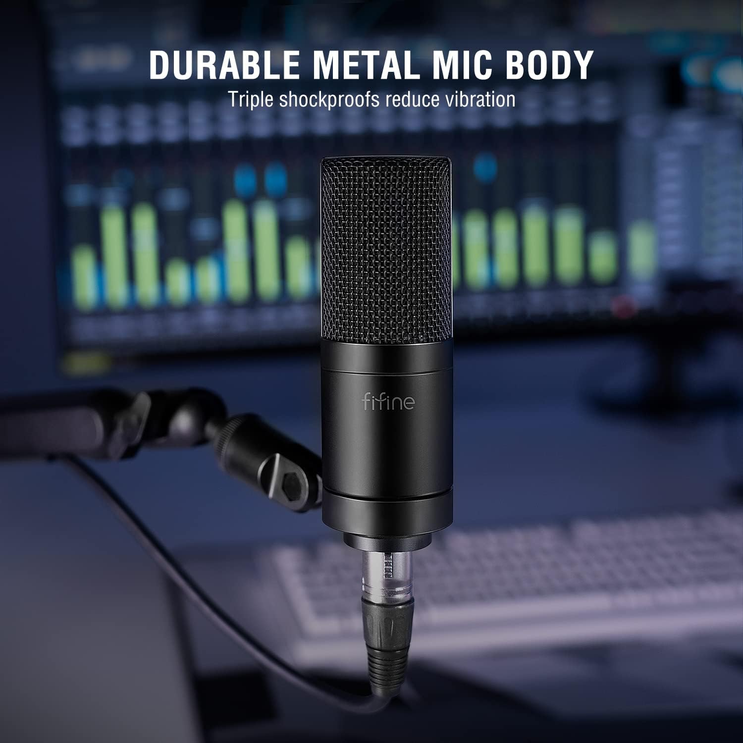 FIFINE XLR Condenser Microphone K669C Black 4 FIFINE XLR Condenser Microphone K669C Black - Image 1