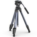 Key Features Load Capacity: 6.6 lb Max Height: 61.8" Folded Length: 19.3" 360° Pan Fluid Head with Tilt 5-Section Aluminum Legs, Flip Locks Center Column Inverts for Low Angles