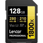 Lexar 128GB Professional Card 280MBs/210 1800x UHS-II SDXC GOLD