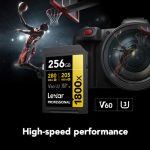 Lexar 256GB Professional Card 280MBs/205 1800x UHS-II SDXC GOLD - Image 2