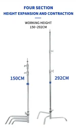 Dearkol DC-1 Unique Collar 3290mm Quick Release Turtle Base C Stand - Image 4
